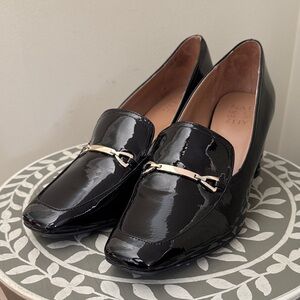 Naturalizer Black Loafers Block Heels sz 10 Wynrie-Bit